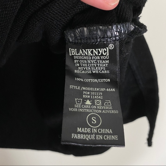 BlankNYC Black Distressed Studded Hoodie Small - Picture 5 of 6